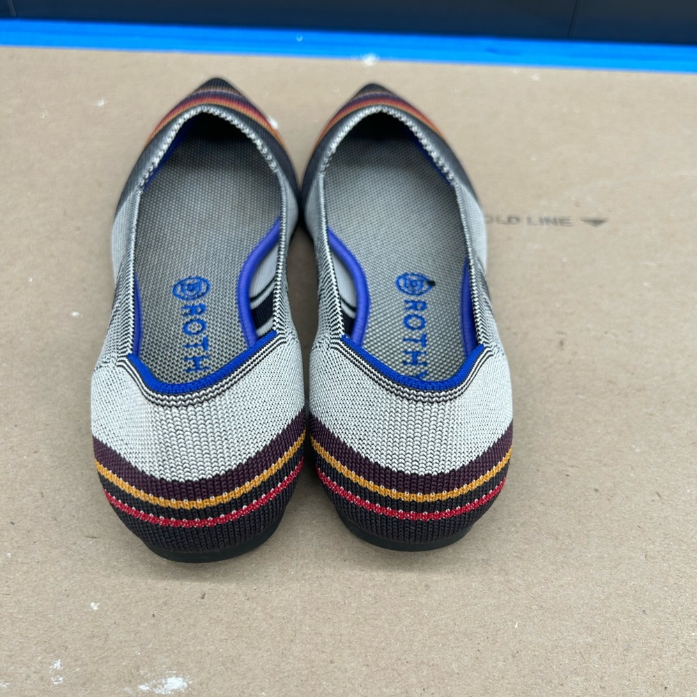 Rothy's Women's Flats - Black, Gray, and Multicolor Stripes - Picture 5 of 5